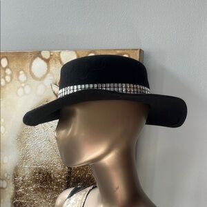 Black Hat with Silver Band